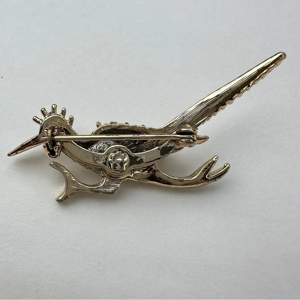 Silver Roadrunner Brooch